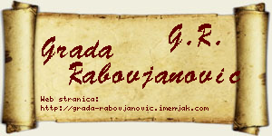 Grada Rabovjanović vizit kartica